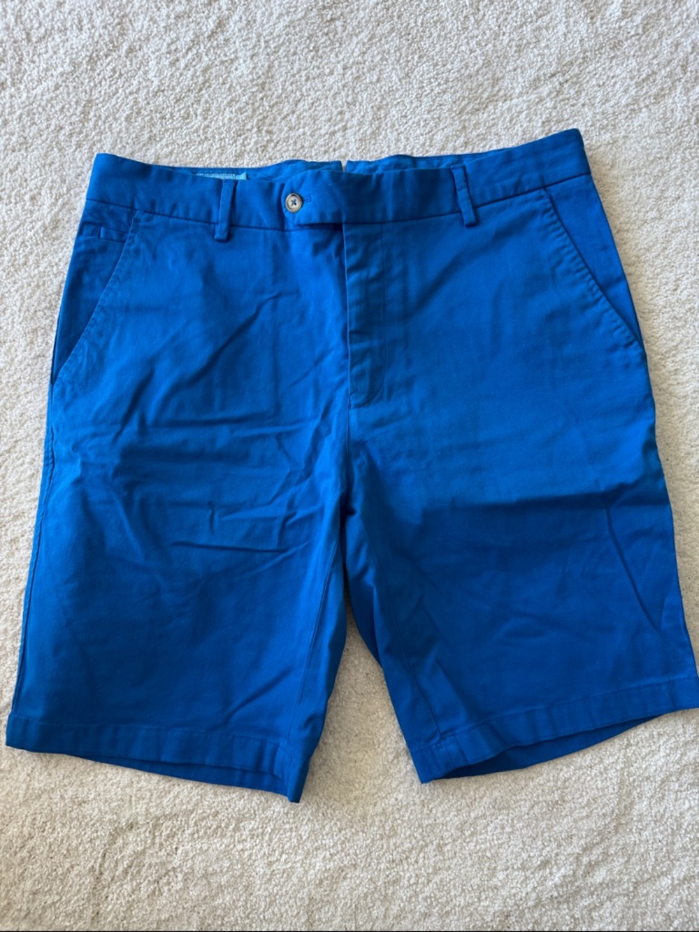 J. McLaughlin Royal Blue Flat-Front Shorts